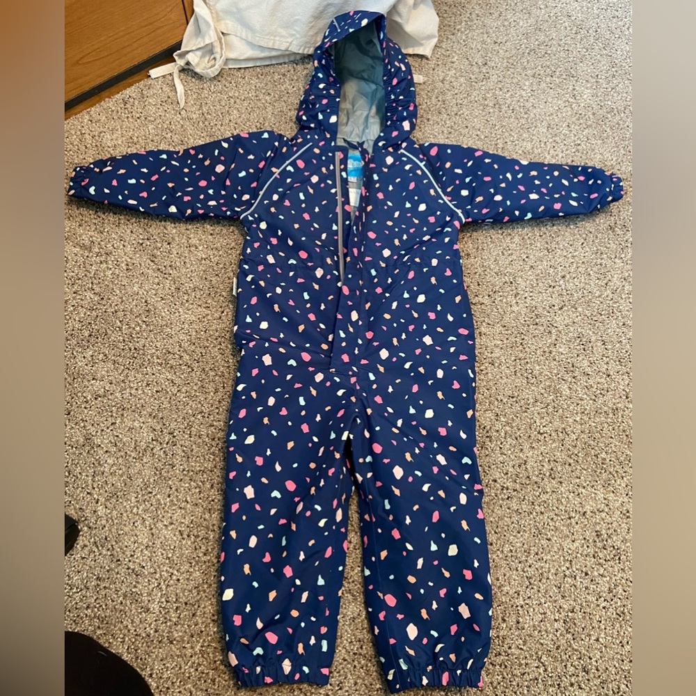 Navy Raincoat with Colorful Print 2t